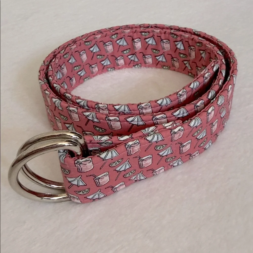 Vineyard Vines | Cocktail Drink Umbrella Classic D-Ring Cotton Ribbon Belt (S) - Picture 14 of 14